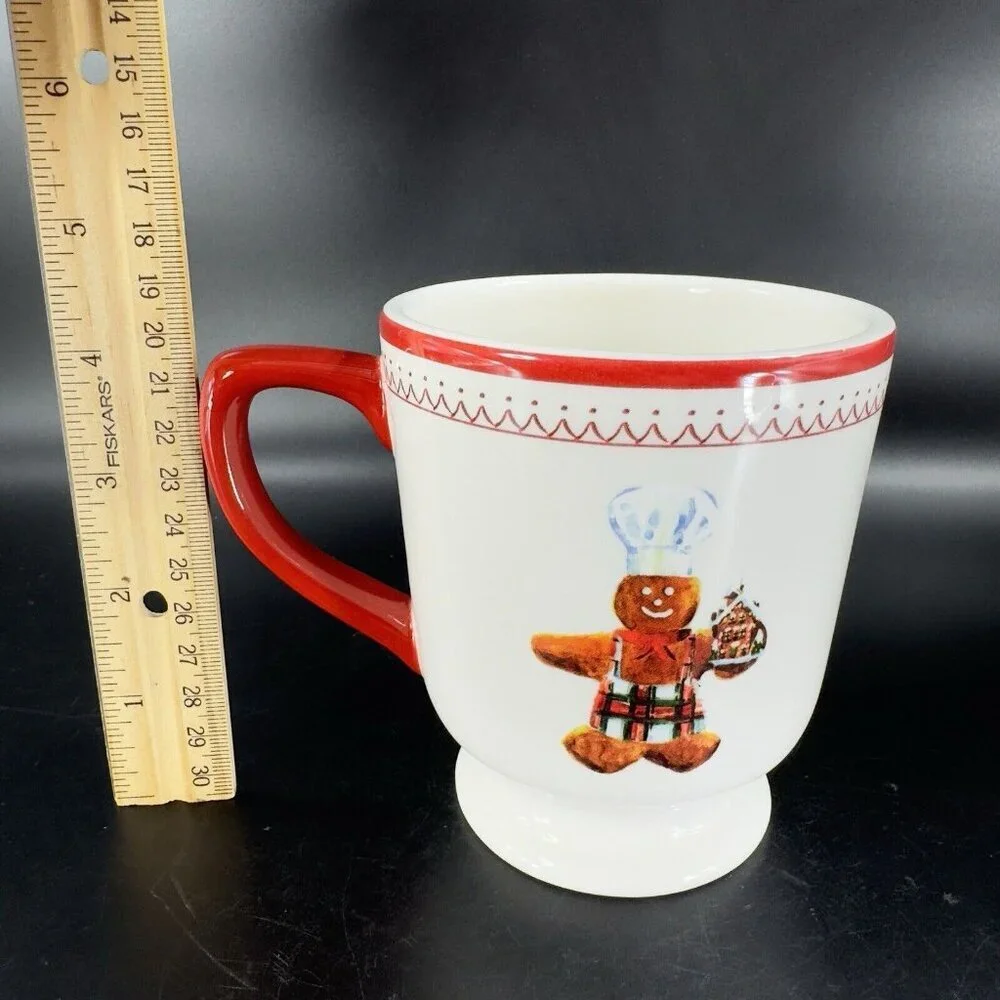 Williams Sonoma Gingerbread‎ Chef Ceramic Mug Cup Ceramic Christmas Icons Mug